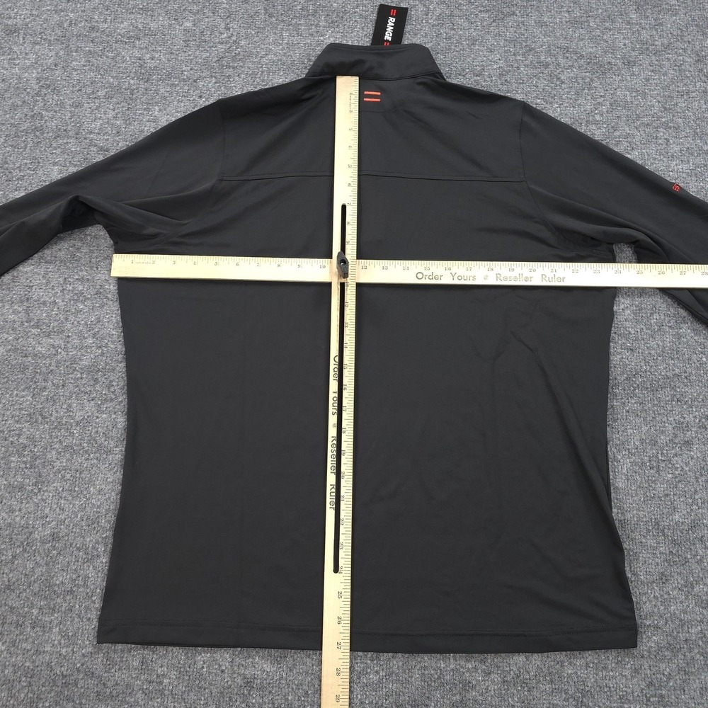 Range Shirt Mens Medium Black 1/4 Zip Performance Golf Pullover Stretch NEW - Picture 7 of 11